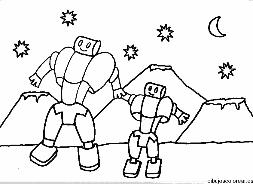 Dibujo de una pareja de robots