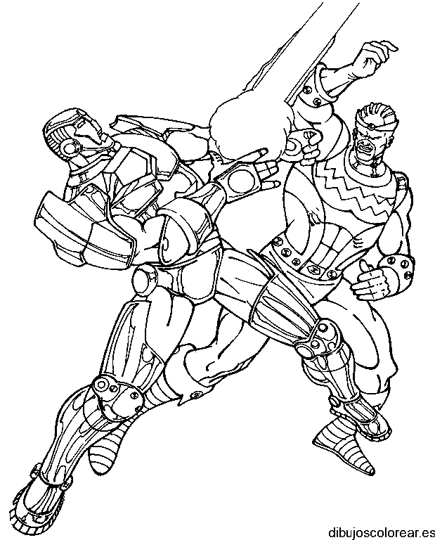 Dibujo de Iron Man en combate