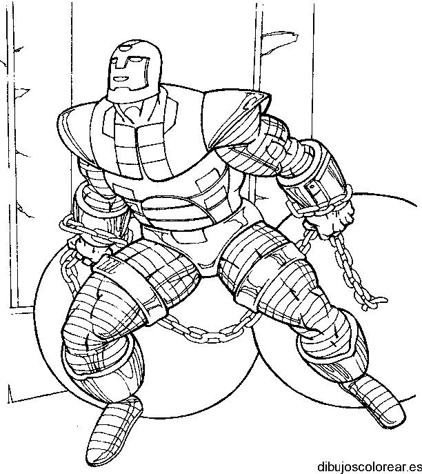Dibujo de Iron Man con cadenas