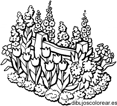 Dibujo de un jardín de flores 