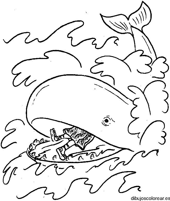 Dibujo de Jonás y la ballena