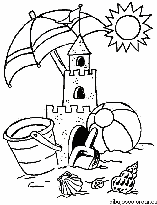 Dibujo de un castillo en la arena