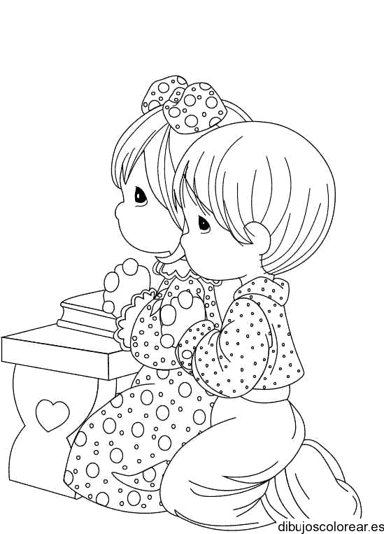Dibujo de niños rezando