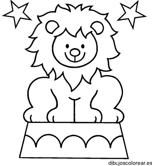 Dibujo de un león de circo