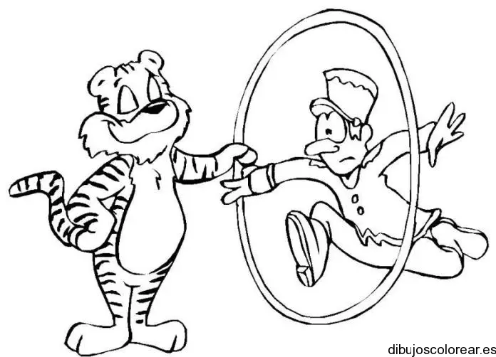 Dibujo de león domador de circo