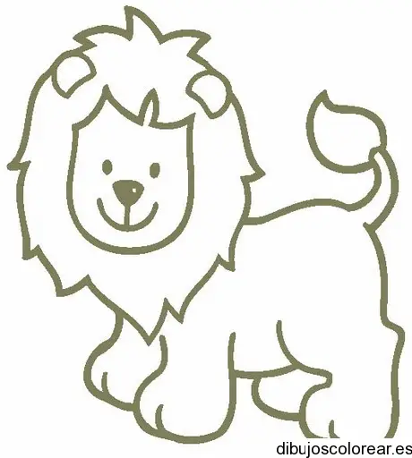 Dibujo de un pequeño león sonriendo 