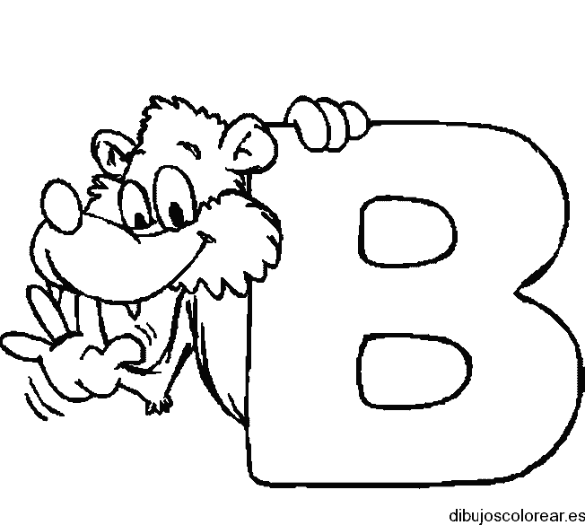 Dibujo de un lobo con un letra
