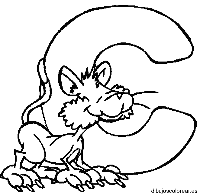 Dibujo de sonriente gato
