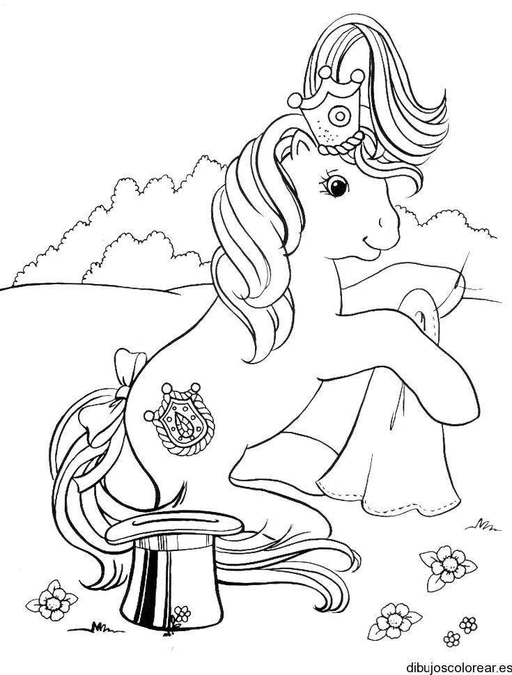 Dibujo de un pony y un sombrero