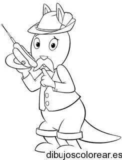 Dibujo de un conejo con sombrero