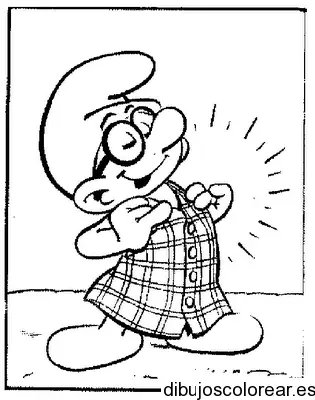 Dibujo de un pitufo con chaleco