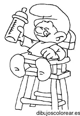 Dibujo de un pitufo bebé