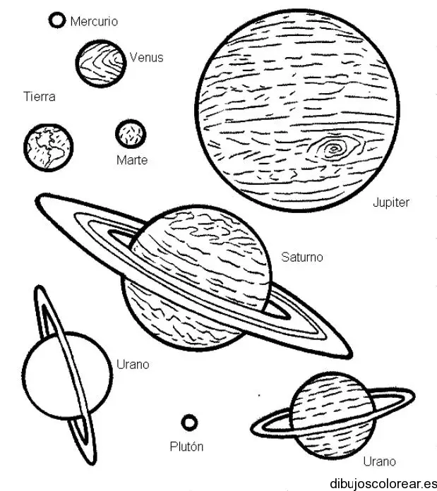 Dibujo de planetas del sistema solar
