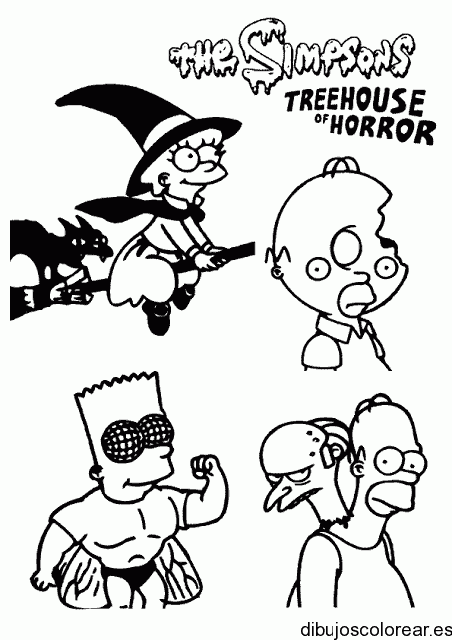 Dibujo de los Simpsons en Halloween 