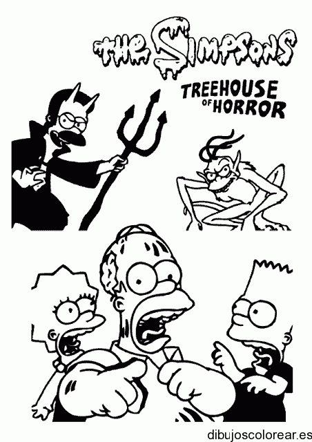 Dibujo de Los Simpsons en la casa del horror 