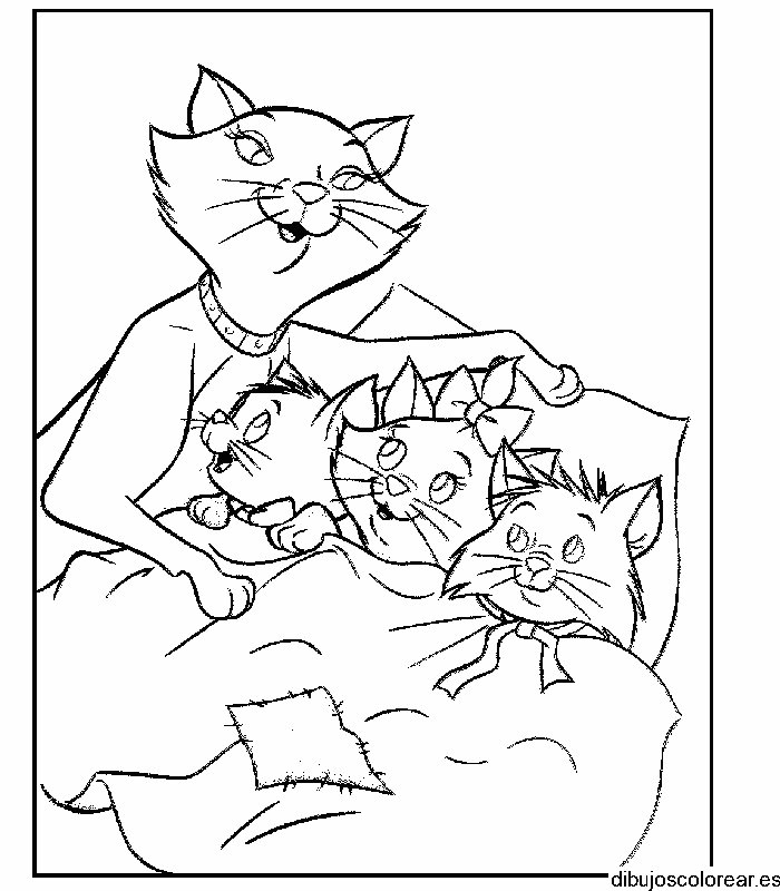 Dibujo de los Aristogatos a dormir