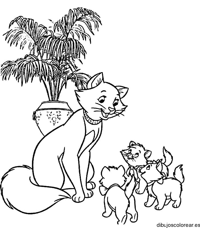 Dibujo de la familia de Aristogatos