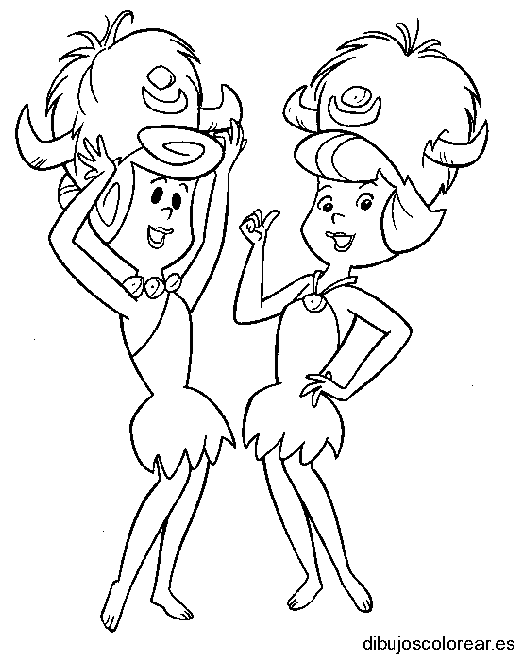 Dibujo de Vilma Picapiedra y Betty Mármol
