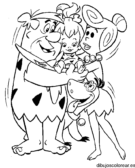 Dibujo de los Picapiedra y Peebles