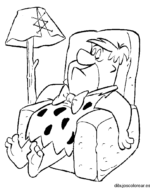 Dibujo de Pedro Picapiedra durmiendo