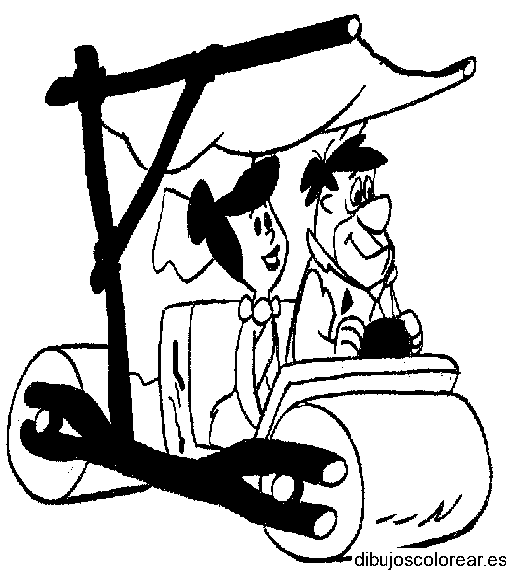 Dibujo de Los Picapiedra de paseo