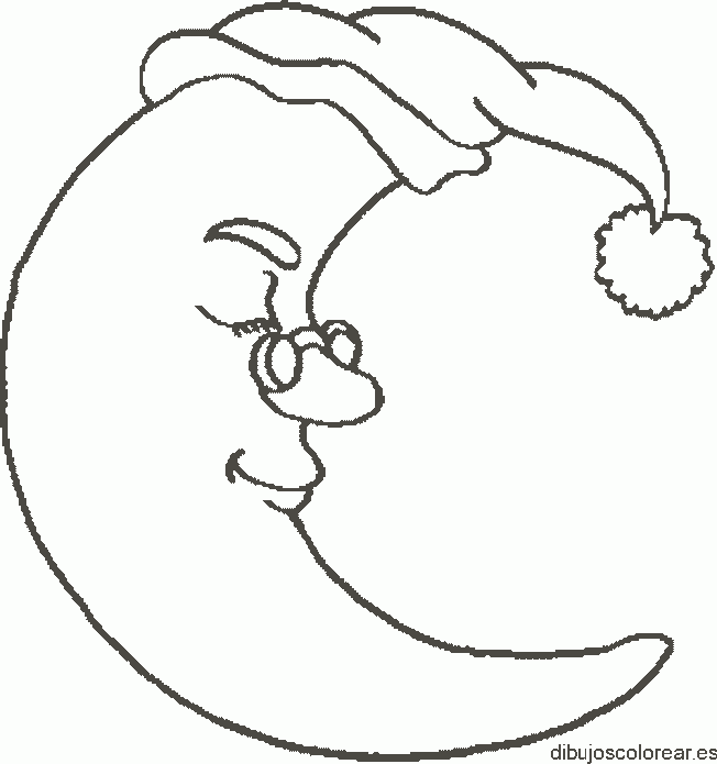 Dibujo de una luna durmiente 