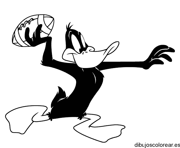 Dibujo del Pato Lucas jugando futbol americano