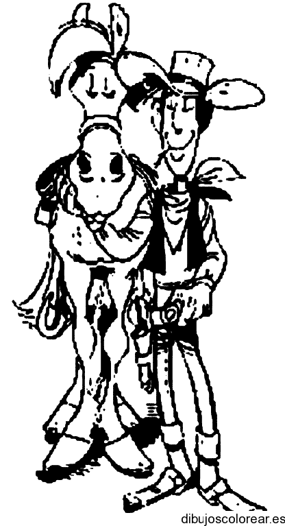 Dibujo de Lucky Lucke sonríendo
