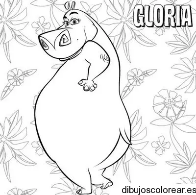 Dibujo de la hipopótamo Gloria bailando