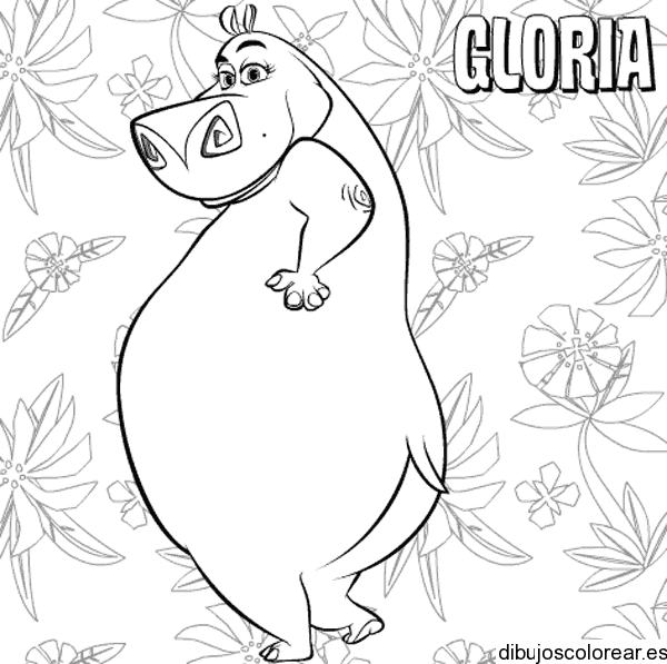 Dibujo de la hipopótamo Gloria