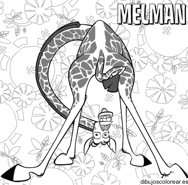 Dibujo de la jirafa Melman