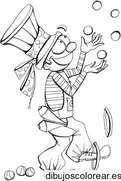 Dibujo de un payaso malabarista