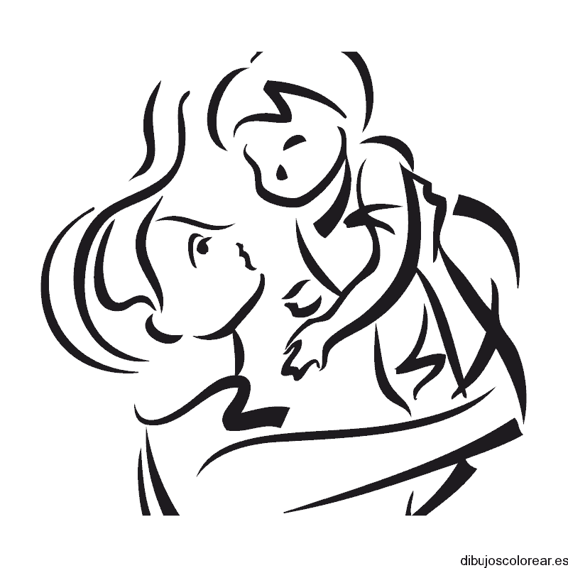 Dibujo de una madre con un bebé