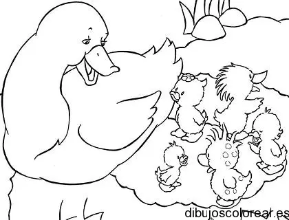 Mamá Pato y sus hijos