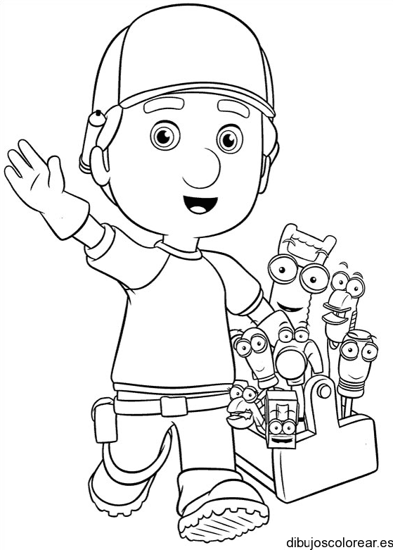Dibujo de Manny Manitas saludando