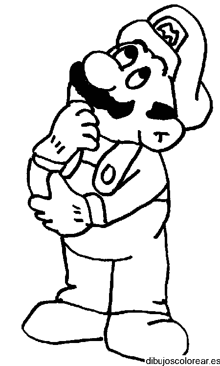 Dibujo de Mario Bros pensando