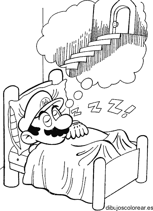 Dibujo de Mario Bros soñando