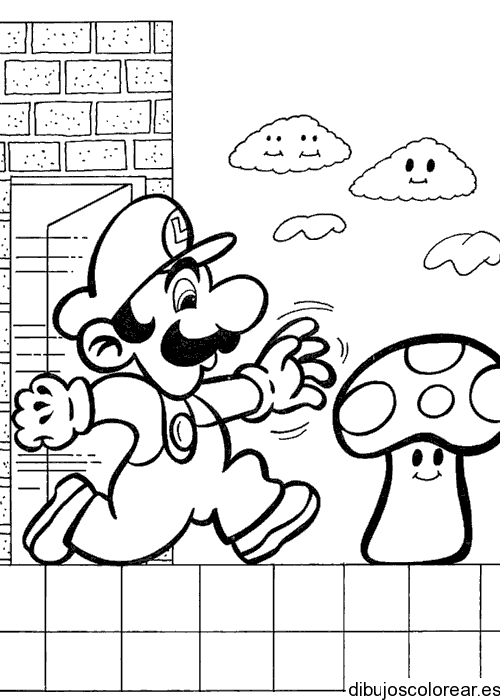 Dibujo de Mario Bros en el tejado