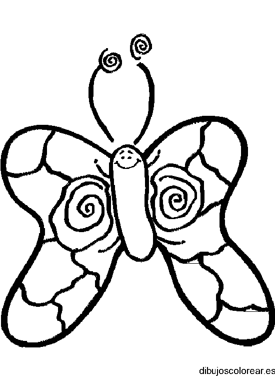Dibujo de una sonriente mariposa