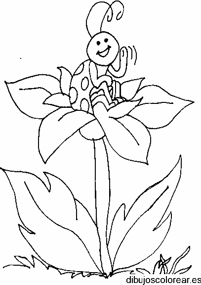 Dibujo de una abeja en una flor