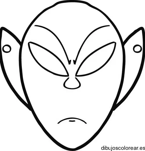 Dibujo del rostro de un extraterrestre