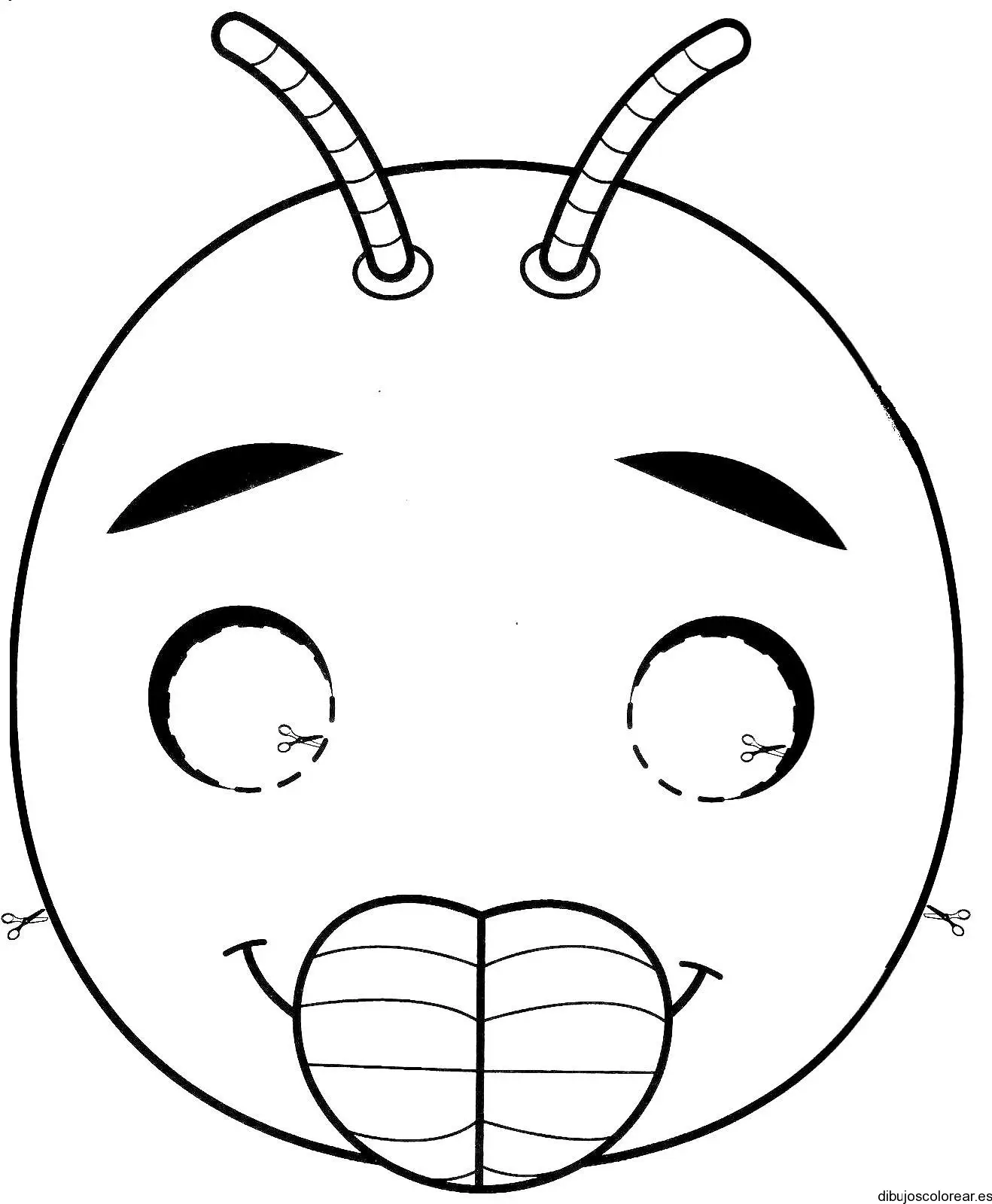 Dibujo del rostro de una hormiga 