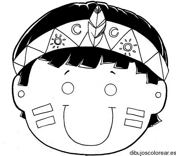 Dibujo del rostro de máscara de niño