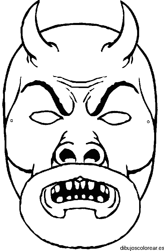 Dibujo de una máscara de demonio