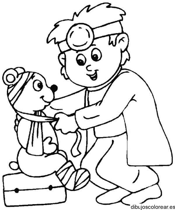 Dibujo de niño jugando al doctor