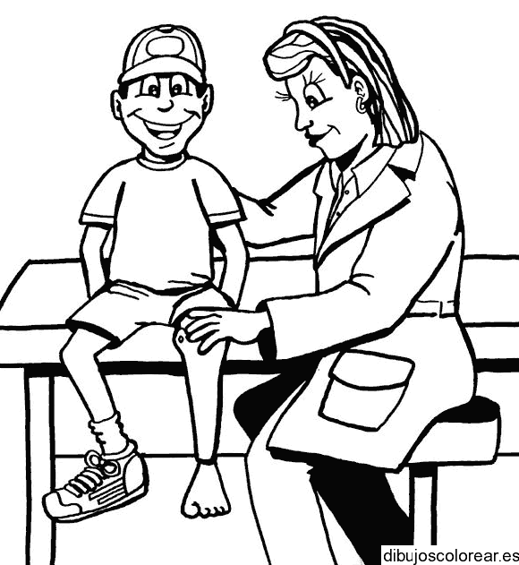 Dibujo de niño con el doctor