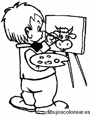 Dibujo de un niño pintor 