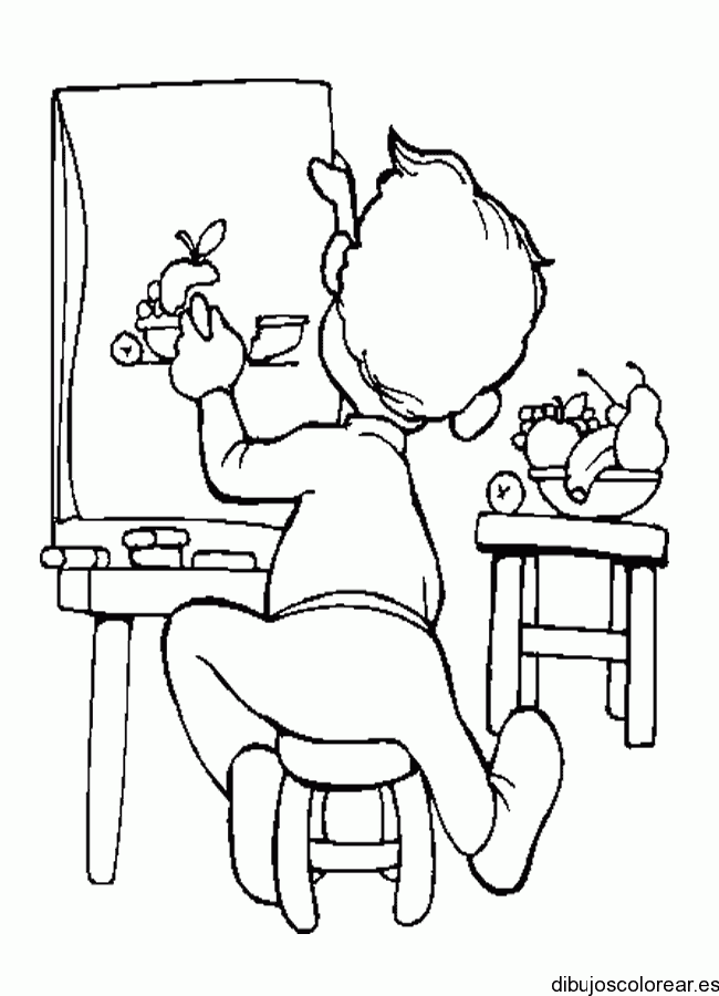 Dibujo de un niño dibujando 