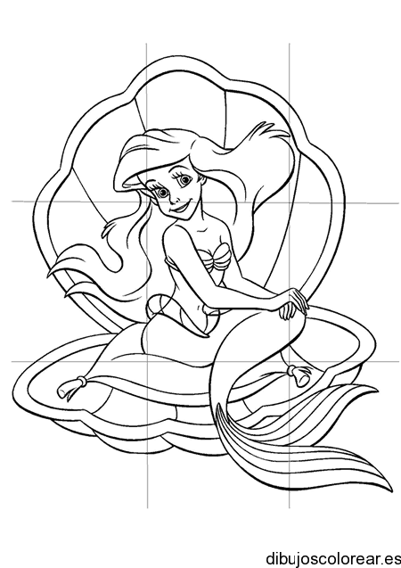 Dibujo de Ariel junto a un ostra 