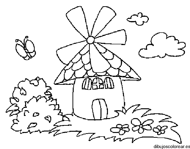 Dibujo de un molino de viento